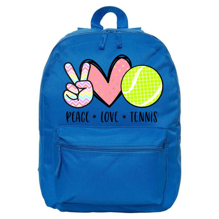 Peace Love Tennis Cute Design Teen Little Girl Meaningful Gift 16 in Basic Backpack