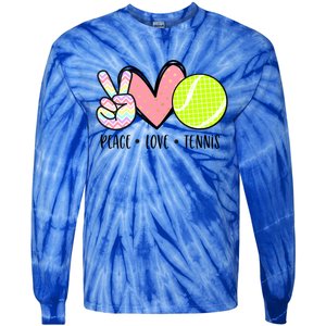 Peace Love Tennis Cute Design Teen Little Girl Meaningful Gift Tie-Dye Long Sleeve Shirt