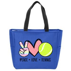 Peace Love Tennis Cute Design Teen Little Girl Meaningful Gift Zip Tote Bag