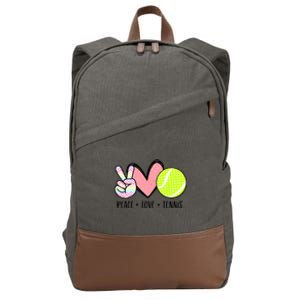 Peace Love Tennis Cute Design Teen Little Girl Meaningful Gift Cotton Canvas Backpack