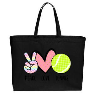 Peace Love Tennis Cute Design Teen Little Girl Meaningful Gift Cotton Canvas Jumbo Tote