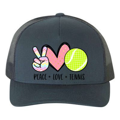 Peace Love Tennis Cute Design Teen Little Girl Meaningful Gift Yupoong Adult 5-Panel Trucker Hat