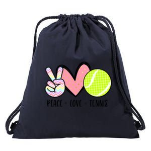 Peace Love Tennis Cute Design Teen Little Girl Meaningful Gift Drawstring Bag