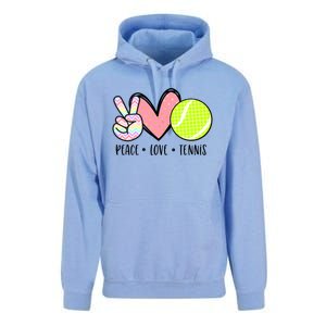 Peace Love Tennis Cute Design Teen Little Girl Meaningful Gift Unisex Surf Hoodie