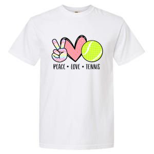 Peace Love Tennis Cute Design Teen Little Girl Meaningful Gift Garment-Dyed Heavyweight T-Shirt