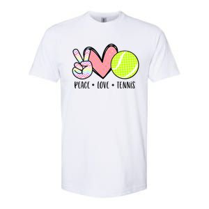 Peace Love Tennis Cute Design Teen Little Girl Meaningful Gift Softstyle CVC T-Shirt