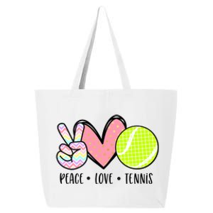 Peace Love Tennis Cute Design Teen Little Girl Meaningful Gift 25L Jumbo Tote