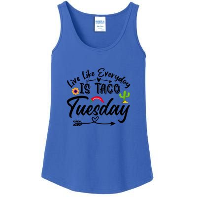 Live Like Everyday Is Taco Cute Taco Tuesday Mexican Food Lovers Ladies Essential Tank