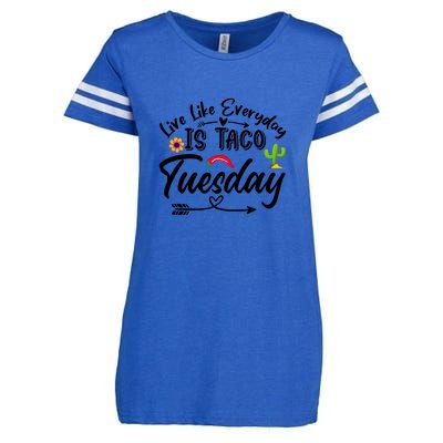 Live Like Everyday Is Taco Cute Taco Tuesday Mexican Food Lovers Enza Ladies Jersey Football T-Shirt