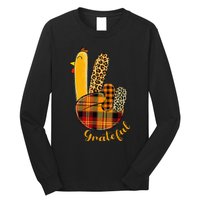 Peace Love Turkey Grateful Turkey Hand Sign Long Sleeve Shirt