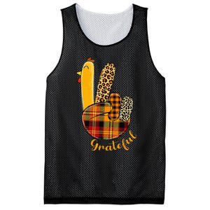 Peace Love Turkey Grateful Turkey Hand Sign Mesh Reversible Basketball Jersey Tank