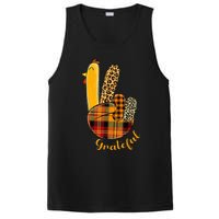 Peace Love Turkey Grateful Turkey Hand Sign PosiCharge Competitor Tank