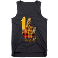 Peace Love Turkey Grateful Turkey Hand Sign Tank Top