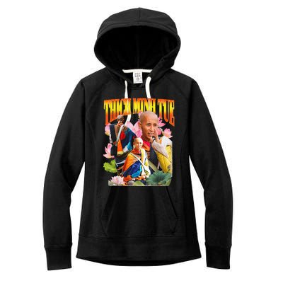 Peace Lotus Thich Minh Tue Buddha Vietnam Buddha Women's Fleece Hoodie