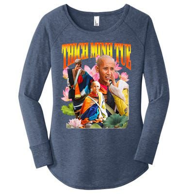 Peace Lotus Thich Minh Tue Buddha Vietnam Buddha Women's Perfect Tri Tunic Long Sleeve Shirt