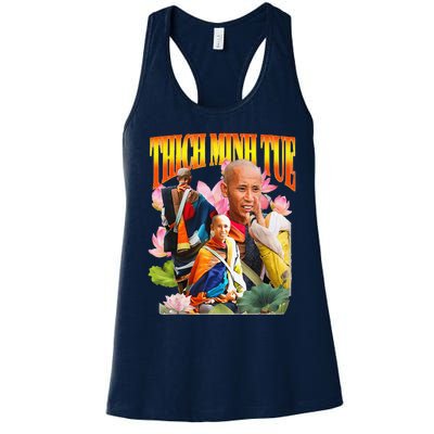 Peace Lotus Thich Minh Tue Buddha Vietnam Buddha Women's Racerback Tank