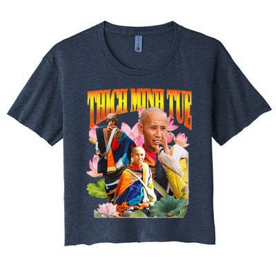 Peace Lotus Thich Minh Tue Buddha Vietnam Buddha Women's Crop Top Tee