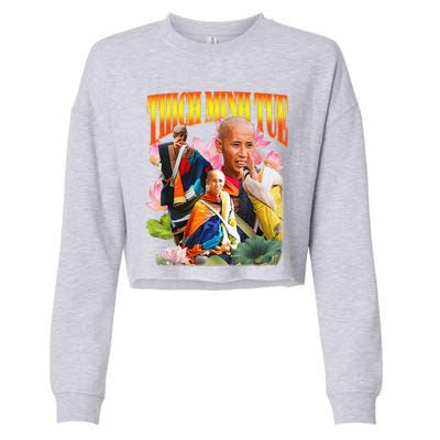 Peace Lotus Thich Minh Tue Buddha Vietnam Buddha Cropped Pullover Crew