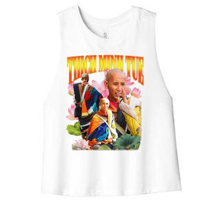 Peace Lotus Thich Minh Tue Buddha Vietnam Buddha Women's Racerback Cropped Tank