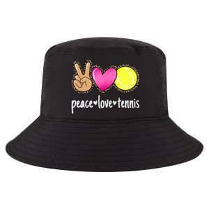 Peace Love Tennis Leopard Print Girls Wo Tennis Cool Comfort Performance Bucket Hat