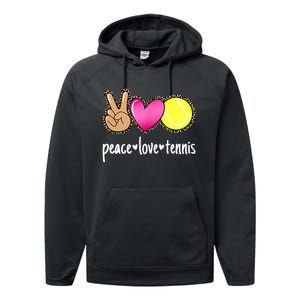 Peace Love Tennis Leopard Print Girls Wo Tennis Performance Fleece Hoodie