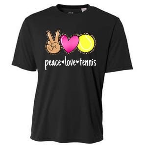 Peace Love Tennis Leopard Print Girls Wo Tennis Cooling Performance Crew T-Shirt