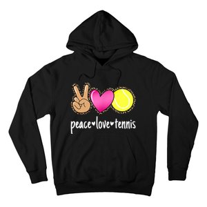 Peace Love Tennis Leopard Print Girls Wo Tennis Hoodie