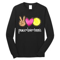 Peace Love Tennis Leopard Print Girls Wo Tennis Long Sleeve Shirt