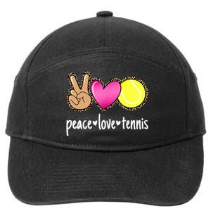 Peace Love Tennis Leopard Print Girls Wo Tennis 7-Panel Snapback Hat