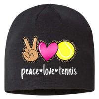 Peace Love Tennis Leopard Print Girls Wo Tennis Sustainable Beanie