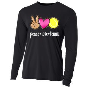 Peace Love Tennis Leopard Print Girls Wo Tennis Cooling Performance Long Sleeve Crew