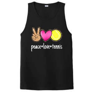 Peace Love Tennis Leopard Print Girls Wo Tennis PosiCharge Competitor Tank