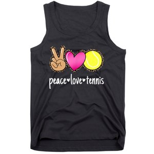 Peace Love Tennis Leopard Print Girls Wo Tennis Tank Top