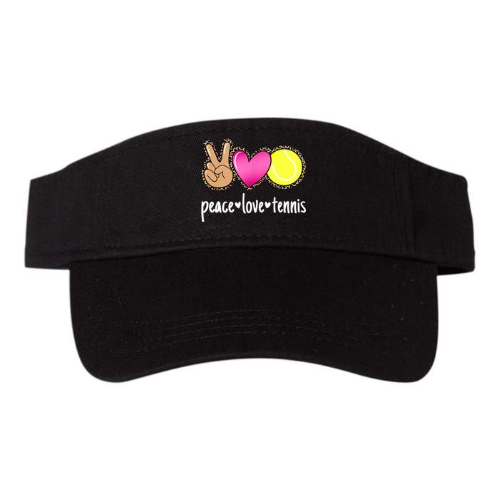 Peace Love Tennis Leopard Print Girls Wo Tennis Valucap Bio-Washed Visor