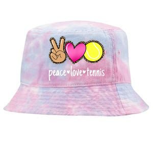 Peace Love Tennis Leopard Print Girls Wo Tennis Tie-Dyed Bucket Hat