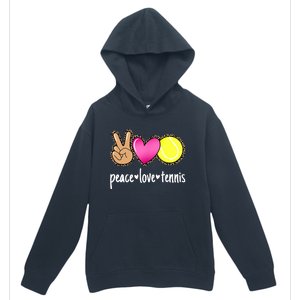 Peace Love Tennis Leopard Print Girls Wo Tennis Urban Pullover Hoodie