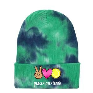 Peace Love Tennis Leopard Print Girls Wo Tennis Tie Dye 12in Knit Beanie