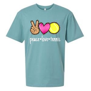 Peace Love Tennis Leopard Print Girls Wo Tennis Sueded Cloud Jersey T-Shirt