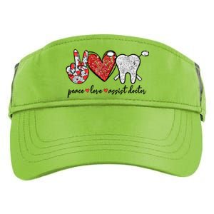 Peace Love Teeth Assist Doctor Funny Dental Assistant Gift Adult Drive Performance Visor