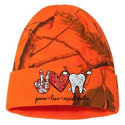 Peace Love Teeth Assist Doctor Funny Dental Assistant Gift Kati Licensed 12" Camo Beanie