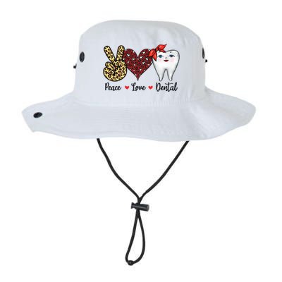 Peace Love Teeth Dentist Valentine's Day Dental Assistant Gift Legacy Cool Fit Booney Bucket Hat