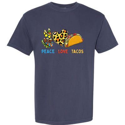 Peace Love Tacos Cute Taco Tuesday Mexican Food Lovers Garment-Dyed Heavyweight T-Shirt