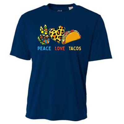 Peace Love Tacos Cute Taco Tuesday Mexican Food Lovers Cooling Performance Crew T-Shirt