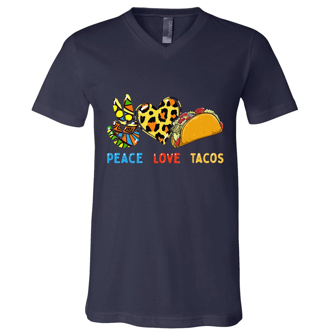 Peace Love Tacos Cute Taco Tuesday Mexican Food Lovers V-Neck T-Shirt