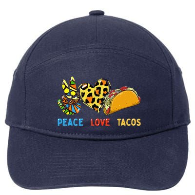 Peace Love Tacos Cute Taco Tuesday Mexican Food Lovers 7-Panel Snapback Hat