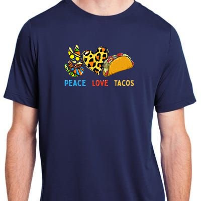 Peace Love Tacos Cute Taco Tuesday Mexican Food Lovers Adult ChromaSoft Performance T-Shirt