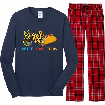 Peace Love Tacos Cute Taco Tuesday Mexican Food Lovers Long Sleeve Pajama Set