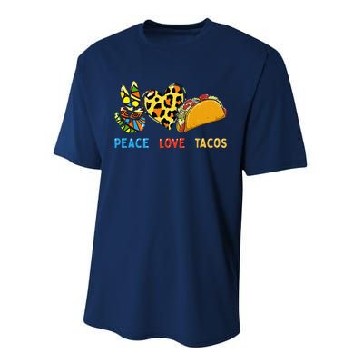 Peace Love Tacos Cute Taco Tuesday Mexican Food Lovers Performance Sprint T-Shirt