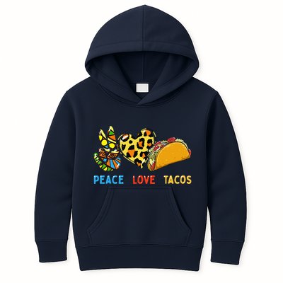 Peace Love Tacos Cute Taco Tuesday Mexican Food Lovers Kids Hoodie