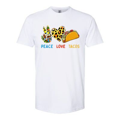 Peace Love Tacos Cute Taco Tuesday Mexican Food Lovers Softstyle CVC T-Shirt